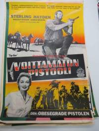 Voittamaton pistooli - Den obesegrade pistolen (Top Gun), pääosissa Sterling Hayden, William Bishop, Karen Booth, ohjaus Ray Nazarro -elokuvajuliste