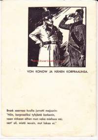 Kenttäpostikortti 29.3.1940.  Sotasensuurileima.  Kuva-aihe Von Konow ja hänen korpraalinsa.