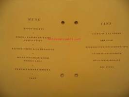 Hotelli Grand Kansantaloudellinen yhdistys menu 22.8.1938