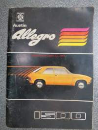Austin Allegro 1500 1975 -omistajan käsikirja, käyttöohjekirja