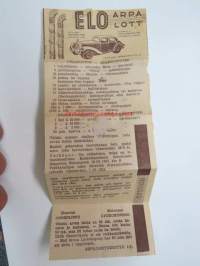 Elo arpa / lott - Henkisen työn Liitto 1951, kuvattuna Mercedes-Benz -arpalipuke nr 0202515