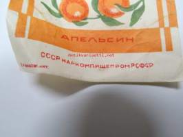 Apelsin - Gosglavkonditer Konditerskaja fabrika imenij Babaeva - Moskva -karamellipaperi / makeiskääre