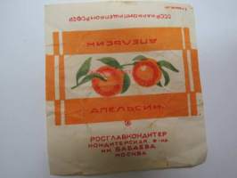 Apelsin - Gosglavkonditer Konditerskaja fabrika imenij Babaeva - Moskva -karamellipaperi / makeiskääre
