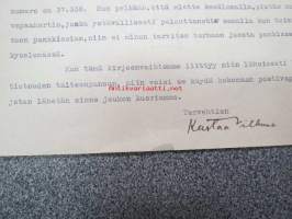&quot;Kun jälleen tarvitsisin rahaa...&quot; - Kustaa Vilkunan kirje Arvo Viklundille 4.7.1932, jossa hän pyytää 1 000 markkaa (jälleen kerran) toivoen