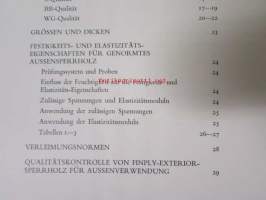Finnisches Birkensperrholz - Suomalainen koivuvaneri 1963 -laatuluokitus ja ominaisuudet, tekniset tiedot
