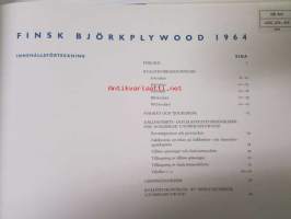 Finsk Björkplywood - Suomalainen koivuvaneri 1963 -laatuluokitus ja ominaisuudet, tekniset tiedot