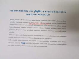Suomalainen koivuvaneri 1963 -laatuluokitus ja ominaisuudet, tekniset tiedot