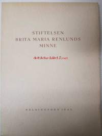 Stiftelsen Brita Maria Renlunds minne 1918-1943