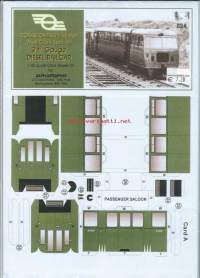 Diesel Railcar - Junan pienoismalli pahvia  leikattava , avaamaton pakkaus