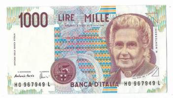 Italia 1 000 Lire  1990  - seteli