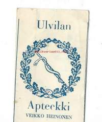 Ulvilan  Apteekki Ulvila Veikko Heinonen  - resepti signatuuri  1962