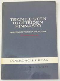 Teknillisten tuotteiden hinnasto - Prislista för tekniska produkter n:o 8 1.3. 1958