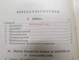 Valtionrautatiet - Lyhennysote paineilmajarrun selityksestä ja käyttöohjeista, 1926