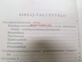 Junien painekaasuvalaistuksen selitys ja hoito-ohjeet - 1928 - Beskrivning över pressgasbelysning i bantågen jämte regler för dess skötsel