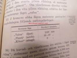 Junien painekaasuvalaistuksen selitys ja hoito-ohjeet - 1928 - Beskrivning över pressgasbelysning i bantågen jämte regler för dess skötsel
