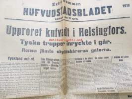 Hufvudstadsbladet Extranumer Lördagen den 13 april 1918 + Söndagen 14 april + Måndagen 15 april + Tisdagen 16 april + Extra nummer II onsdagen den 17 april