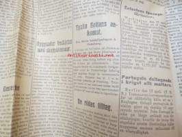 Hufvudstadsbladet Extranumer Lördagen den 13 april 1918 + Söndagen 14 april + Måndagen 15 april + Tisdagen 16 april + Extra nummer II onsdagen den 17 april