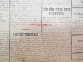 Hufvudstadsbladet Extranumer Lördagen den 13 april 1918 + Söndagen 14 april + Måndagen 15 april + Tisdagen 16 april + Extra nummer II onsdagen den 17 april