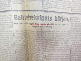 Hufvudstadsbladet Extranumer Lördagen den 13 april 1918 + Söndagen 14 april + Måndagen 15 april + Tisdagen 16 april + Extra nummer II onsdagen den 17 april