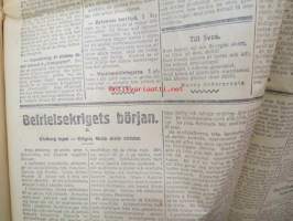 Hufvudstadsbladet Extranumer Lördagen den 13 april 1918 + Söndagen 14 april + Måndagen 15 april + Tisdagen 16 april + Extra nummer II onsdagen den 17 april