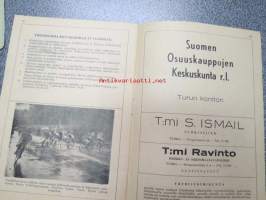 Yhteistoiminta pyöräilykilpailut Turun urheilupuistossa heinäkuun 6 ja 7 päivinä 1946 -ohjelma