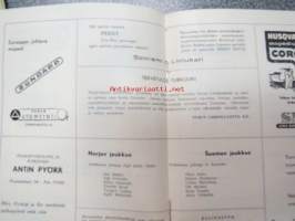 Norja - Suomi pyöräilymaaottelu Turussa heinäkuun 15-16 päivinä 1959 -käsiohjelma