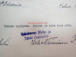 Kakskerta Möllby / Myllykylä Paperitehdas / Mylly - asiakirjoja ja kauppakirjoja paperitehtaan sekä myllytoiminnan ajoilta alkaen 1819 aina 1970-luvulle asti -