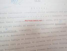 Kakskerta Möllby / Myllykylä Paperitehdas / Mylly - asiakirjoja ja kauppakirjoja paperitehtaan sekä myllytoiminnan ajoilta alkaen 1819 aina 1970-luvulle asti -