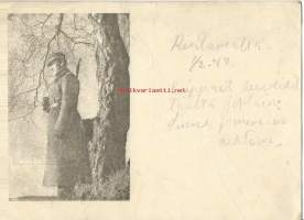 Vartiossa seison  - sotilaspostikortti   kulkenut 1940  Kenttäpostia
