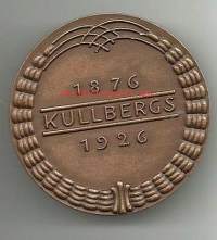 Aug Kullberg / Kullbergs 1876-1926  mitali  ( HC ) ,   taidemitali 45 mm /