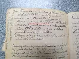 Alfred Kantola - suomalaisnuorukaisen opintomatka Saksaan 1913-14?, matkalta merkittyjä muistiinpanoja, piirustuksia leluista ja huonekaluista, vaikutelmia,