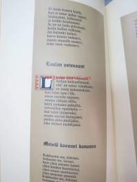 Juhla-Kanteletar, omassa kotelossaan, kuvitus Akseli Gallen-Kallela