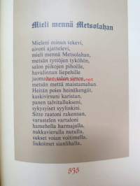 Juhla-Kanteletar, omassa kotelossaan, kuvitus Akseli Gallen-Kallela