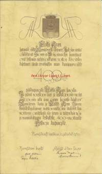 Nurmijärven kunta ja Aleksis Kivi-seura onnittelee 400-vuotiasta Helsinkiä 10.6.1950