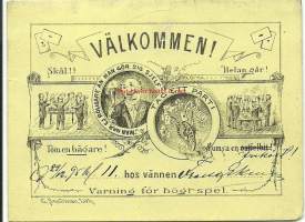 Välkommen 29.12.1895 hos vännen  - kutsu pääsylippu