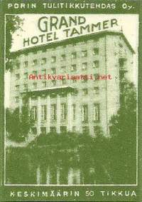 Grand Hotel Tammer  -  tulitikkuetiketti