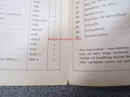 Solex stifförgasare 26 VN för Penta C23, varaosaluettelo, tekniset tiedot