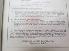 Ford - Hercules Motor Corporation (Canton, Ohio) Diesel Engine Model DOOD 4 1/2&quot; x 4 1/2&quot; Parts List For Ford 1 1/2 Ton Chassis (Section I - English, Section II