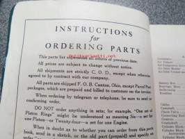 Ford - Hercules Motor Corporation (Canton, Ohio) Diesel Engine Model DOOD 4 1/2&quot; x 4 1/2&quot; Parts List For Ford 1 1/2 Ton Chassis (Section I - English, Section II