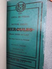 Ford - Hercules Motor Corporation (Canton, Ohio) Diesel Engine Model DOOD 4 1/2&quot; x 4 1/2&quot; Parts List For Ford 1 1/2 Ton Chassis (Section I - English, Section II