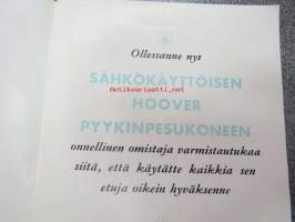 Sähkökäyttöisen Hoover pyykinpesukoneen käyttöohjeet