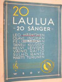 20 laulua 20 sånger -songs with notes