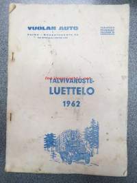 Vuolan Auto Oy - Talvivarusteluettelo 1962