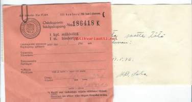 Ostokuponki  - luokkirahkeita  / firmalomake 1946
