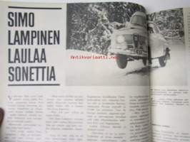 Tuulilasi 1968 nr 3, sis. mm. seur. artikkelit / kuvat / mainokset; Kannessa Datsun 1000, Talvikirje Englannista Reliant Regal 3/25 De Luxe, Daimler V8-250, TVR 2+2
