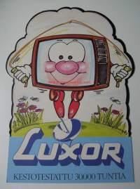 Luxor televisio - Kestotestattu  30 000 tuntia - 2-puolinen mobile  mainos juliste käyttämätön pahvia
