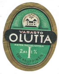 Varasto Olutta I -  olutetiketti