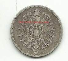 Saksa - 1 Mark 1874 G - kolikko hopeaa 0.900