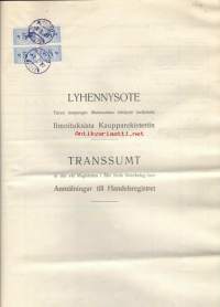 Lyhennysote Aningaisten Asunto  Oy   1927 veromerkein, stanssattu Turun sinetti   - velkakirja