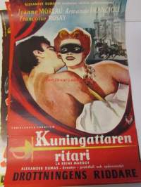 Kuningattaren ritari - Drottningens riddare, pääosissa Jeanne Moreau, Armando Francioli, Francoise Rosay, ohjaus Alexander Dumas -elokuvajuliste